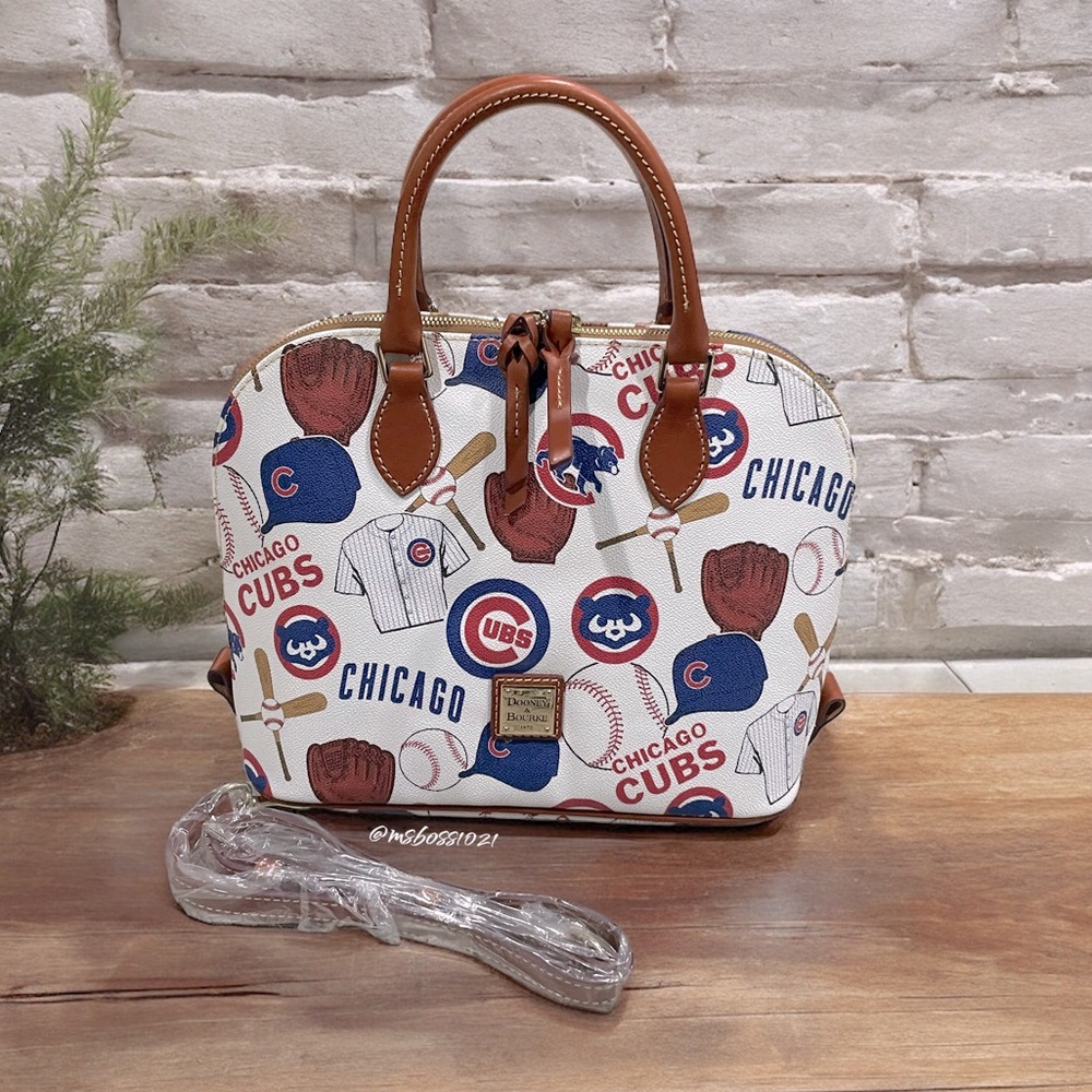 Dooney and Bourke Chicago Cubs Zip Zip Satchel in White NWT - Picture 3 of 9
